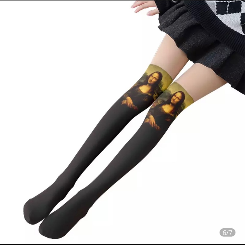 Mona Lisa thigh high socks